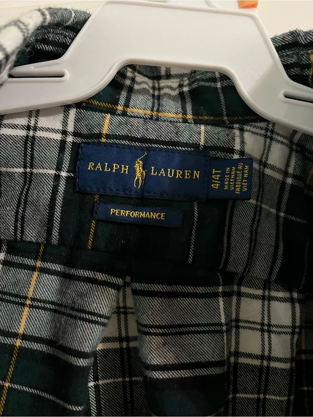 Ralph Lauren Green, White & Navy Plaid Flannel Shirt